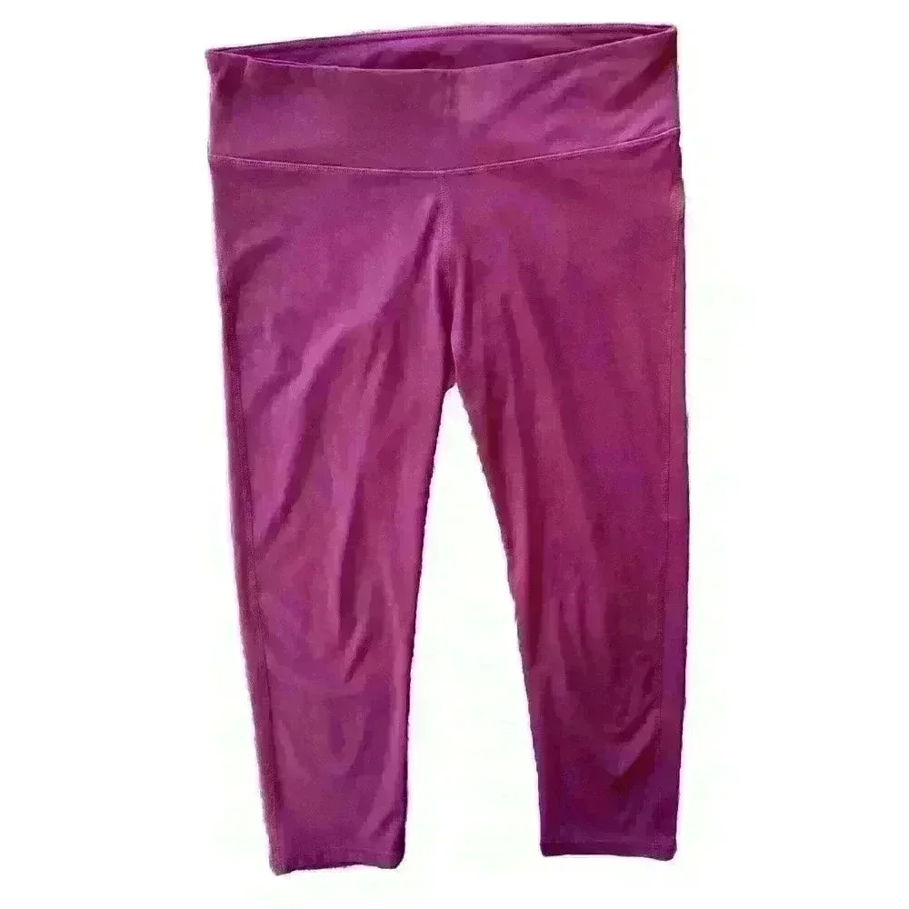 Fabletics Cropped Leggings Magenta Pocket No Size Tag Medium ?